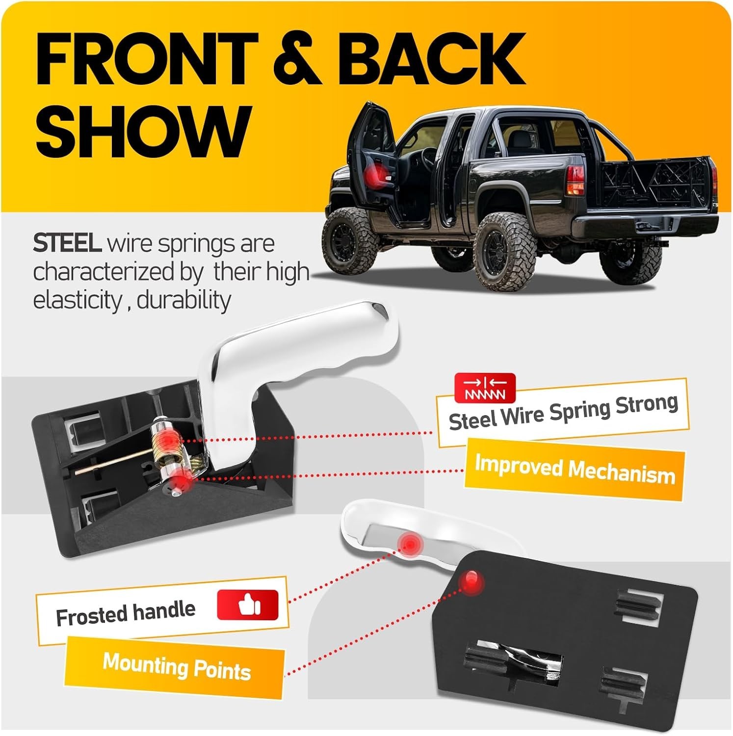 Interior Door Handles Compatible with 1999-2007 Chevy Chevrolet Silverado Tahoe