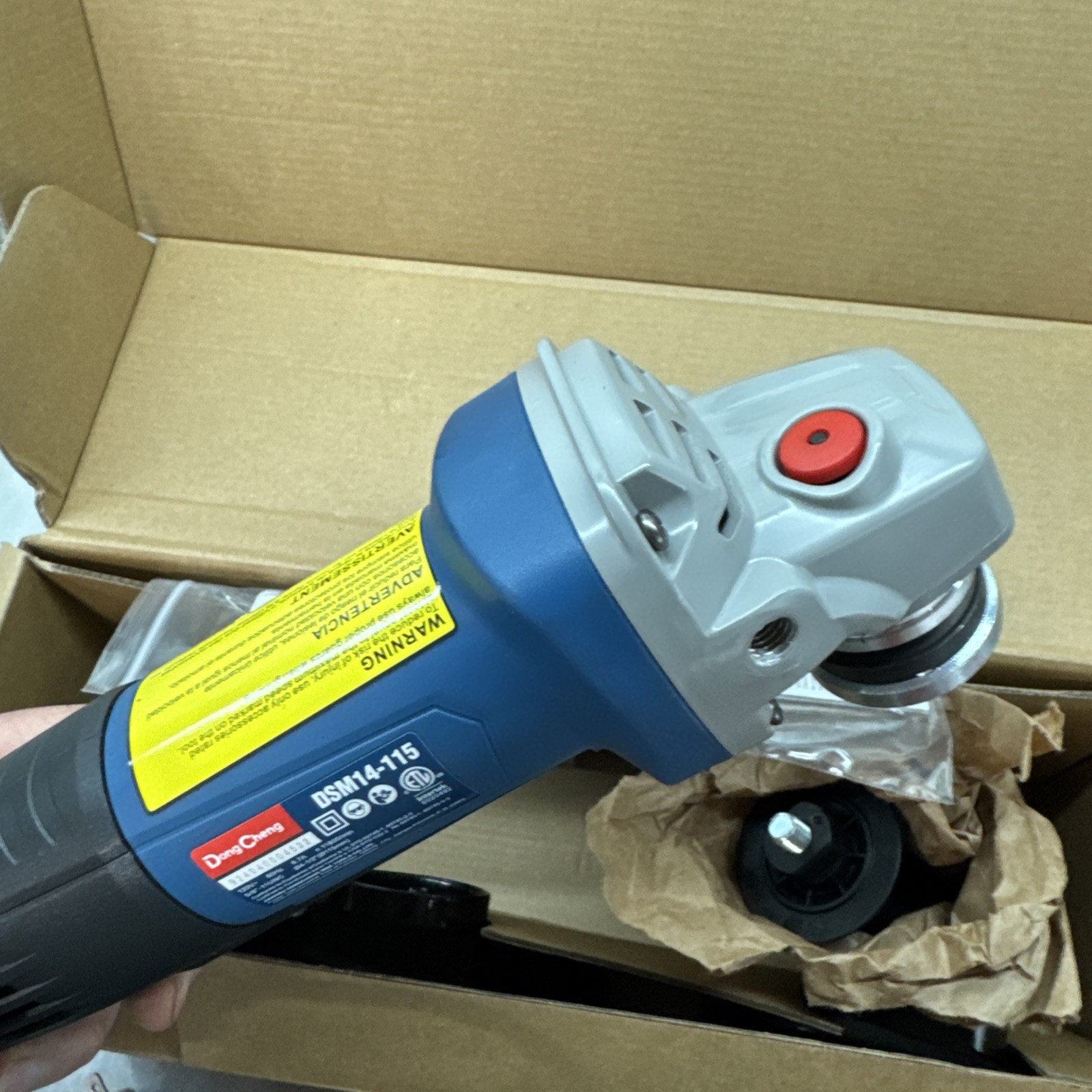 DongCheng Angle Grinder 4-1/2 inch 6.7-Amp Paddle Switch 11800RPM Power Elect…