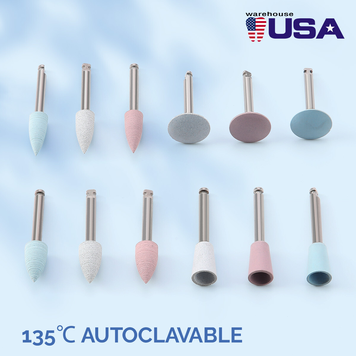 AZDENT Dental Composite Polishing Finishing Burs Silicone Polishers RA 2.35mm