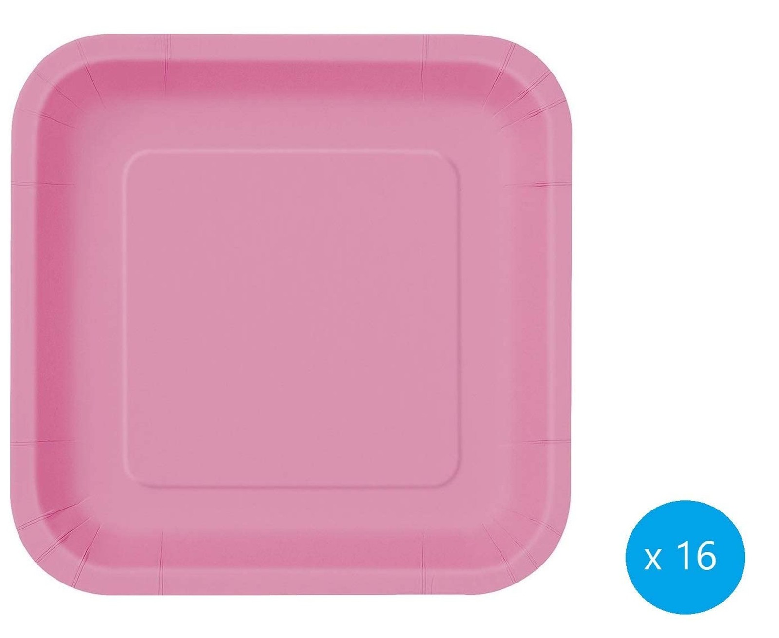 Hot Pink Square Disposable Paper Dessert Plates – 7”, 16 Pieces – Perfect fo…