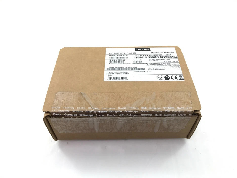 Lenovo 4XB7A10231 1.6TB 2.5″ 12GB SAS MLC SSD – Solid State Drive