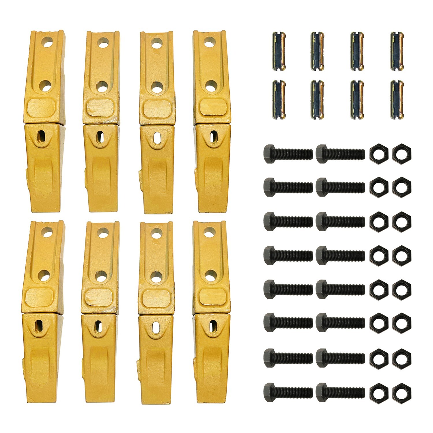 8 Bobcat Style Skid Steer Bucket Bolt-On Shanks, Teeth, &Pins- Assembly 6737322Y