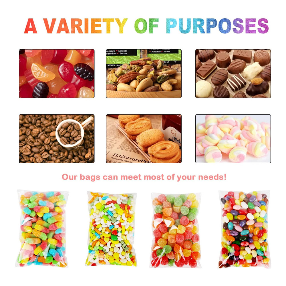 Clear Resealable Recloseable Self Seal Adhesive Cello Lip Tape Poly Plastic bags