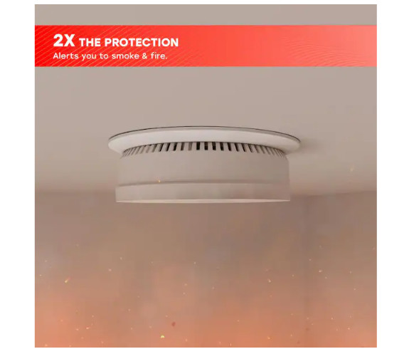 USI Hardwired and 1-Year Battery Backup Smoke Detector with Photoelectric Sensor