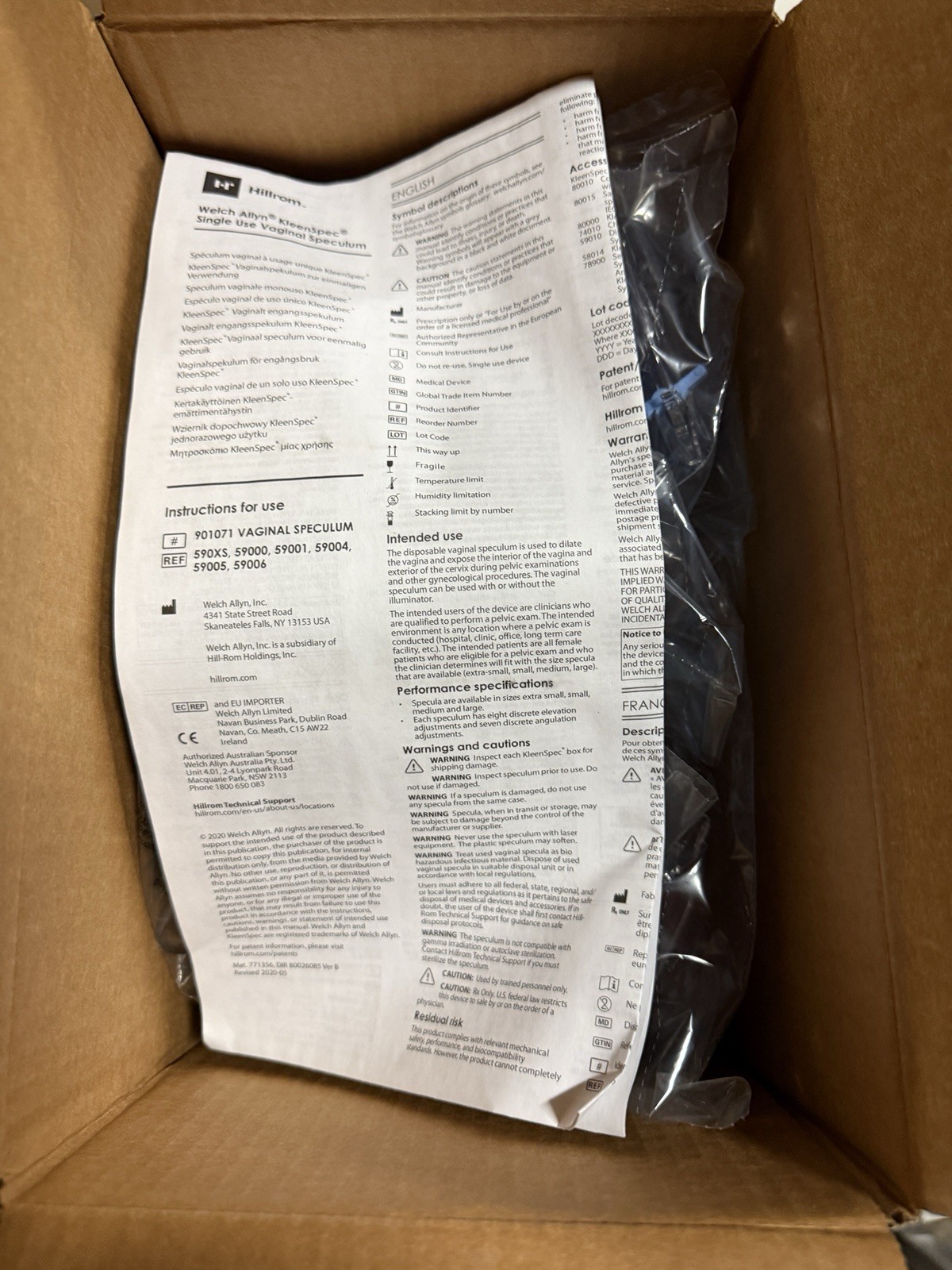 Hillrom Welch Allyn KleenSpec Single Use Vaginal Speculum