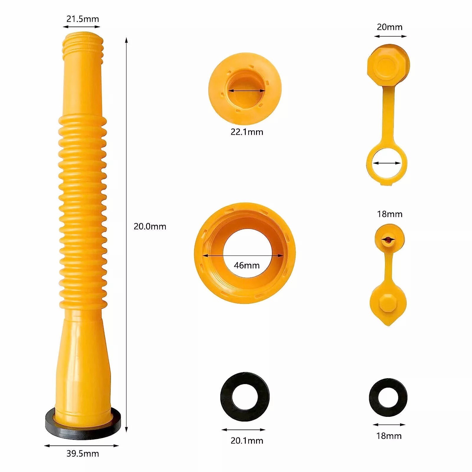 5X Replacement Gas Can Spout Nozzle Vent Kit For Plastic Gas Cans Old Style Caps