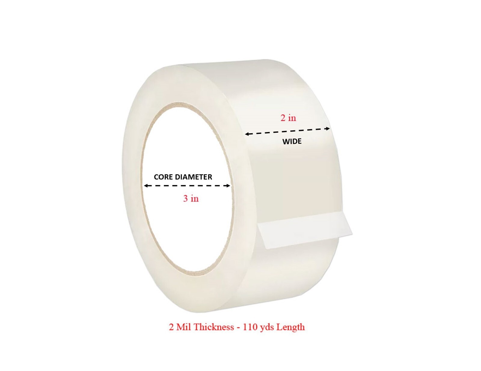 Industrial Tape Convenience 2 Mil, 2″ x 110 yards Clear 24 Rolls Premium Quality