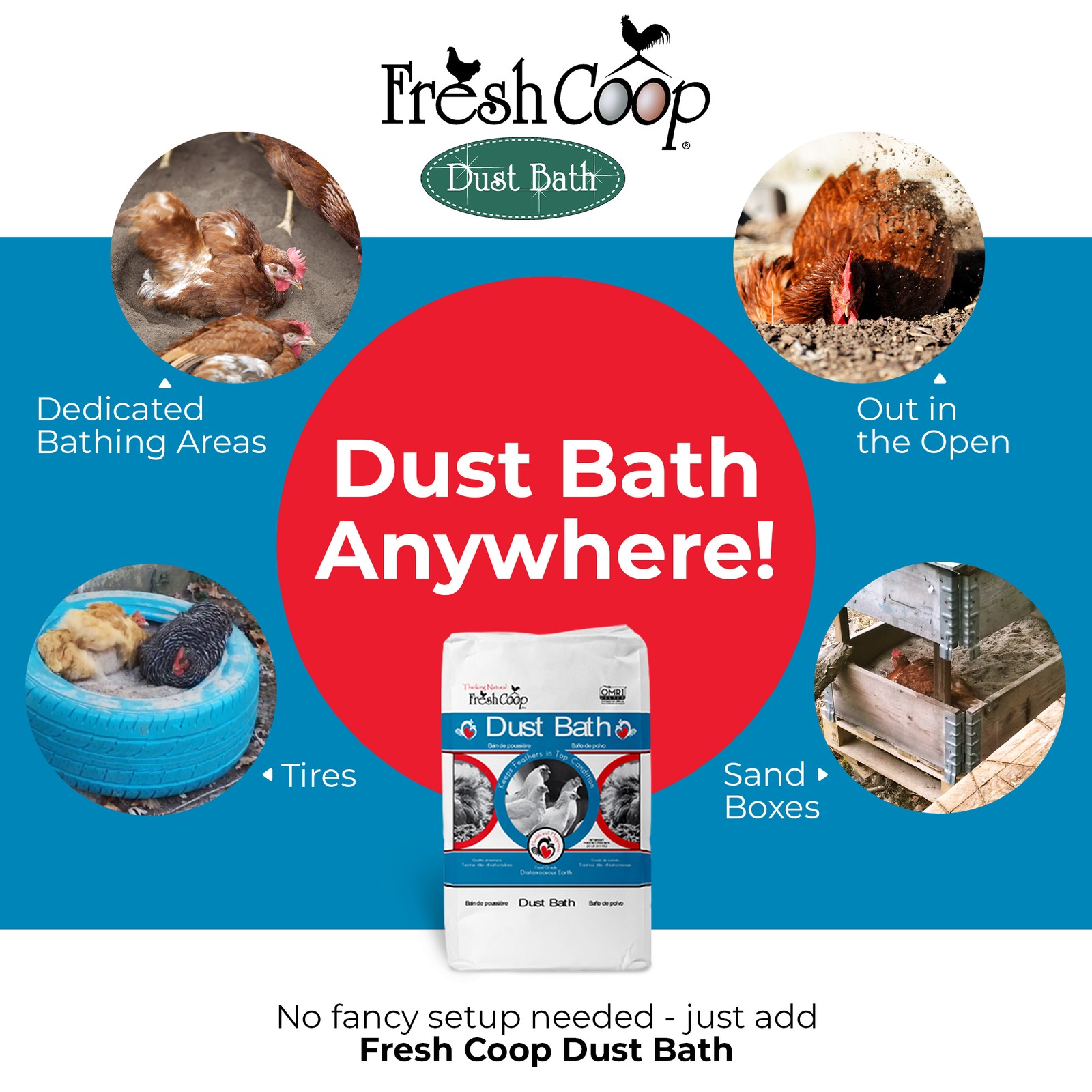 Progressive Planet Fresh Coop Dust Bath for Chicken Preening, 20lbs