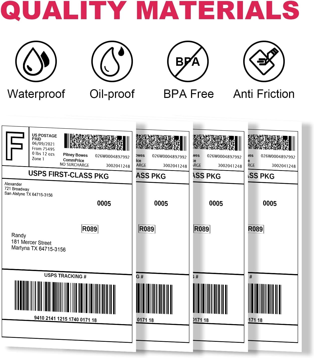 4″x6″ Direct Thermal Shipping Labels for Zebra & Rollo Printer Fanfold and Rolls