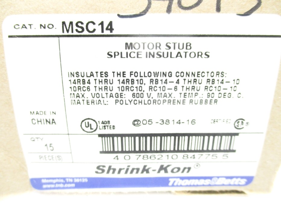 THOMAS&BETTS MSC14 (PKG OF 15) NSMP