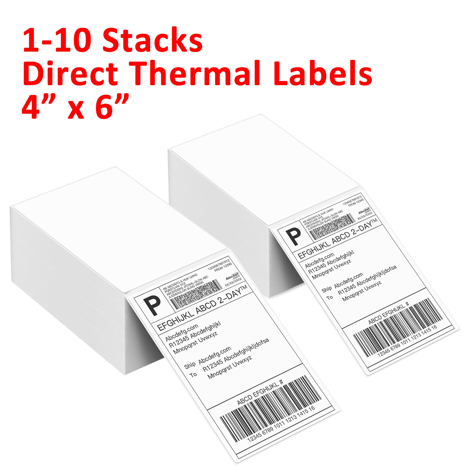 100-5000 4″x6″ Fanfold Direct Thermal Shipping Labels for Zebra & Rollo Printer