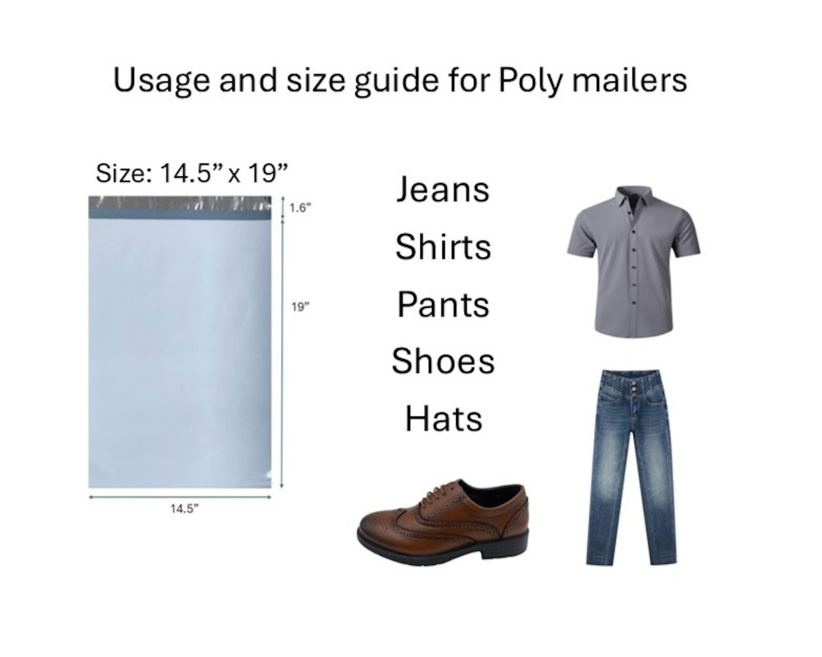 14.5″x19″ Poly mailers, shipping envelopes, mailing bags Extra strong 2.5Mil