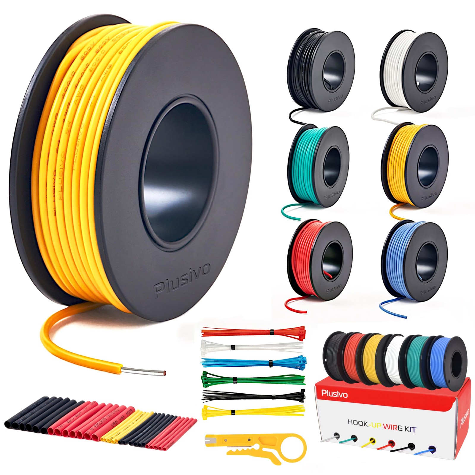 20 AWG Solid Core Wire Kit – 20 Gauge PVC Coated Copper Wires PreTinned 23ft …