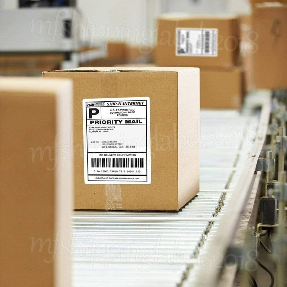 100-10000 4×6 Fanfold Direct Thermal Shipping Labels for Zebra & Rollo Printers