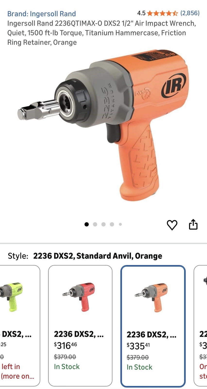 Ingersoll Rand 2236QTIMAX-O DXS2 1/2″ Air Impact Wrench Orange w/ DXS2 15pc Soc…