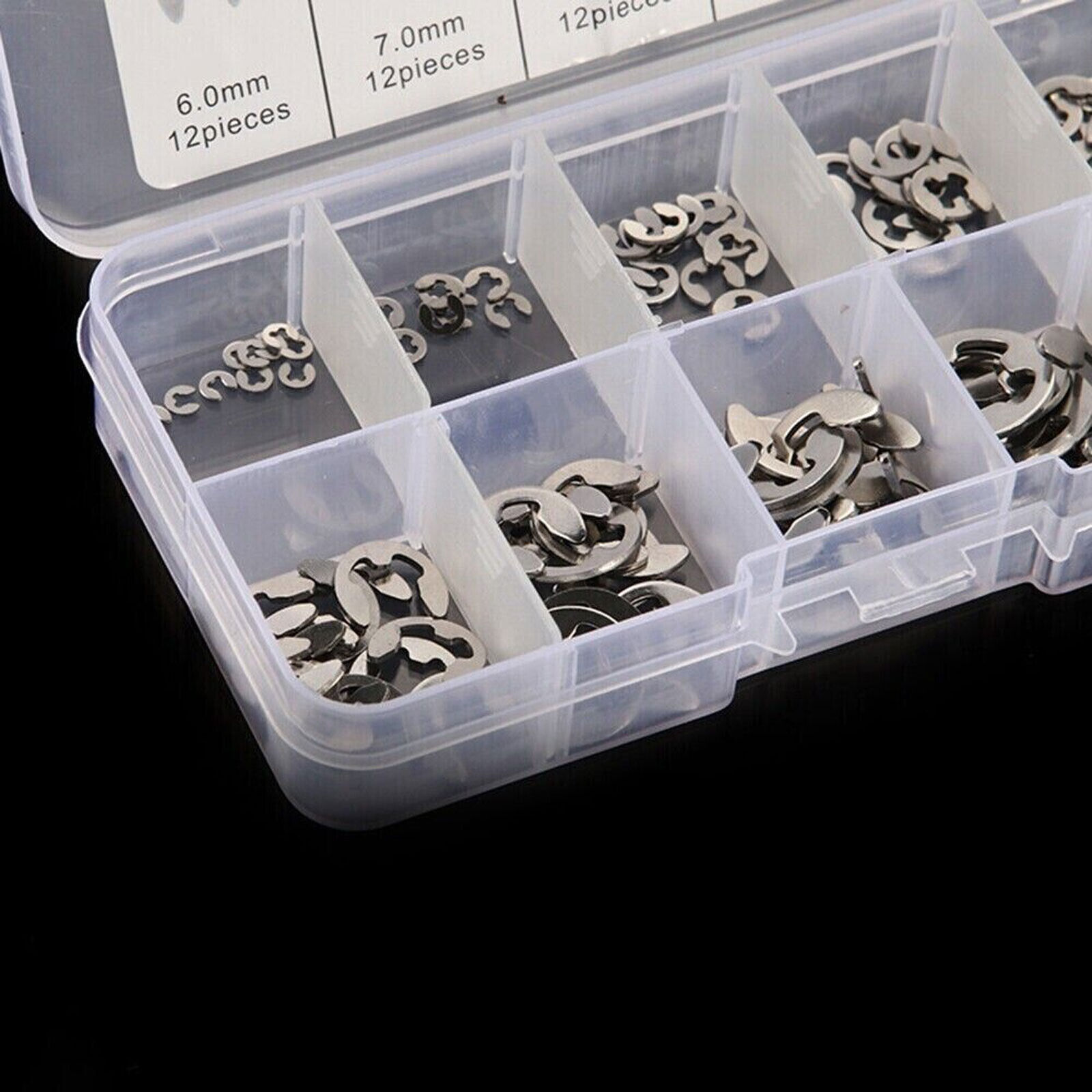 120Pcs Stainless Steel E Clips C Circlip Kit Retaining Ring Assorted 1.5 to 10mm