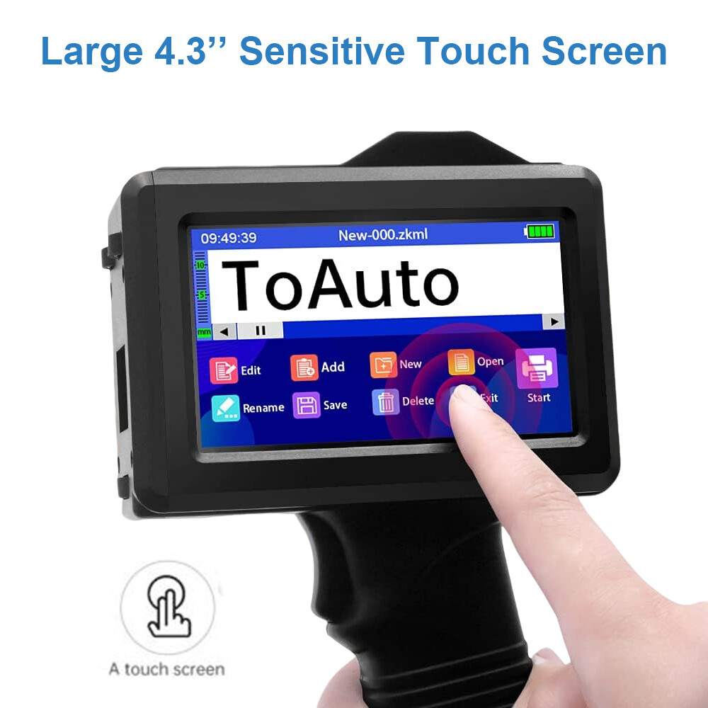 ToAuto Handheld Inkjet Printer Date QR Code Barcode Printing Logo Label Machine