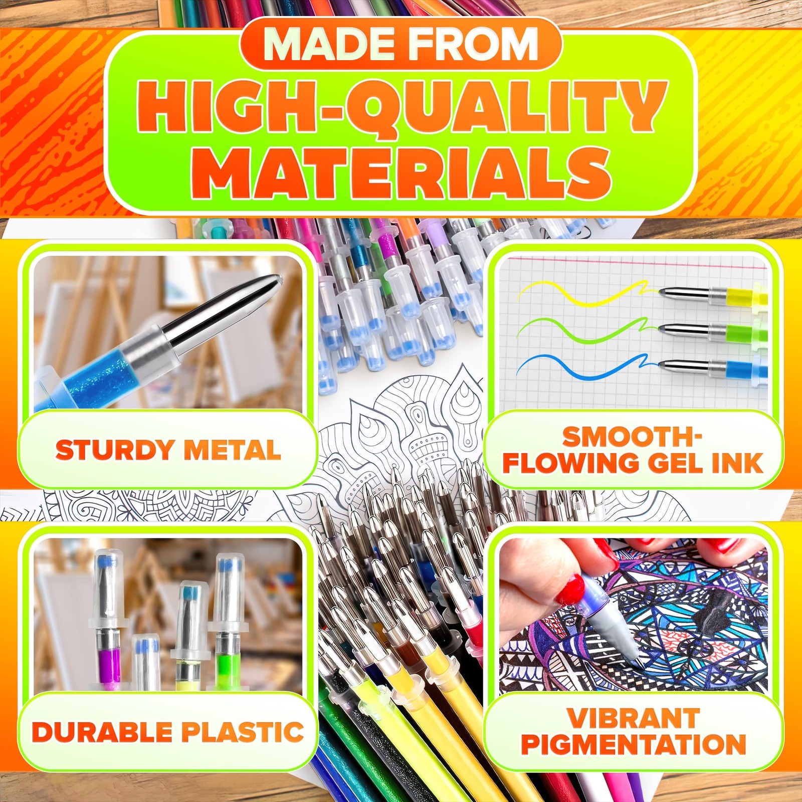 120 Pcs Assorted Glitter Gel Pen Refills 120 Count (Pack of 1), Colors May