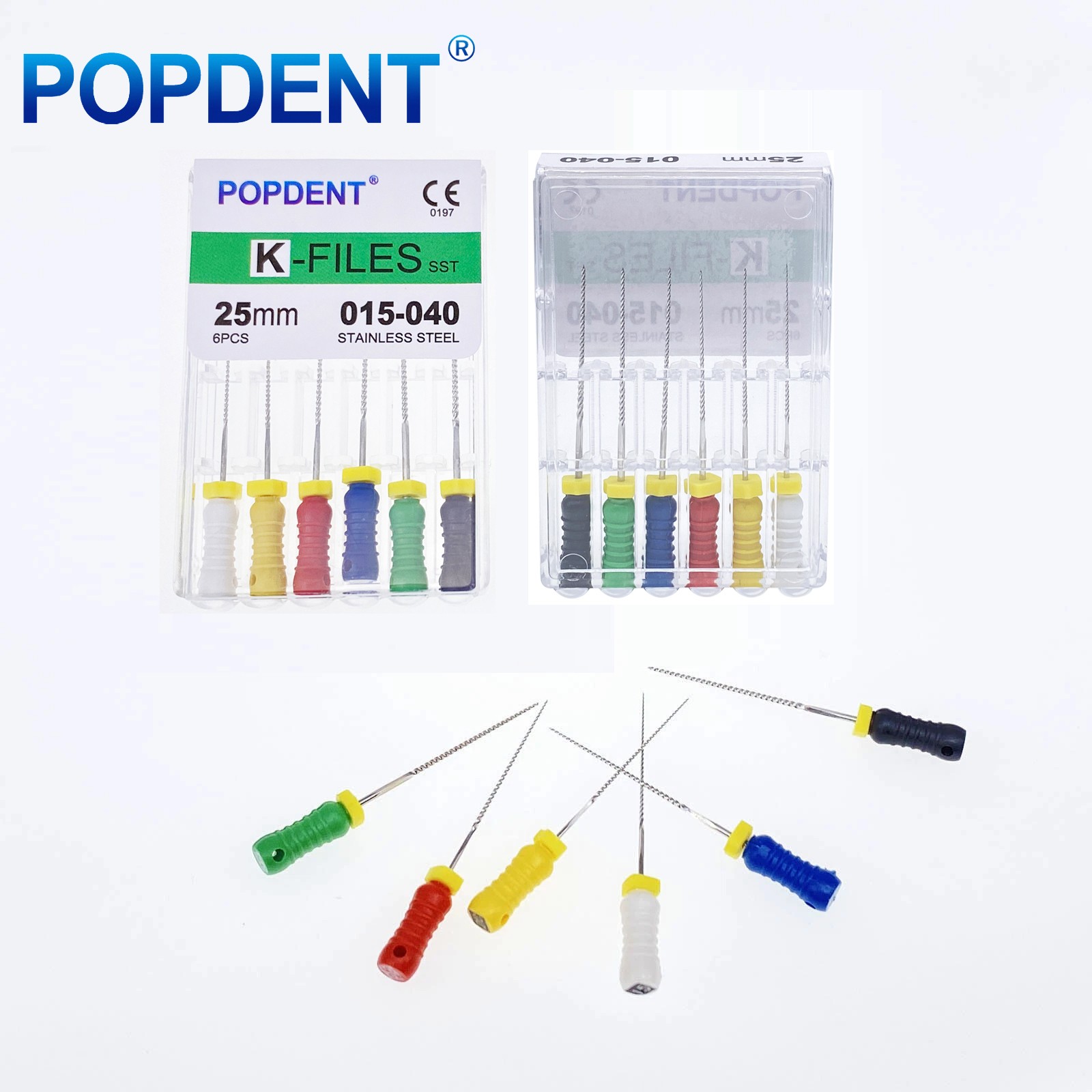 10 Packs Dental Endo Root Canal Files Hand Use K-Files Stainless Steel 21mm/25mm