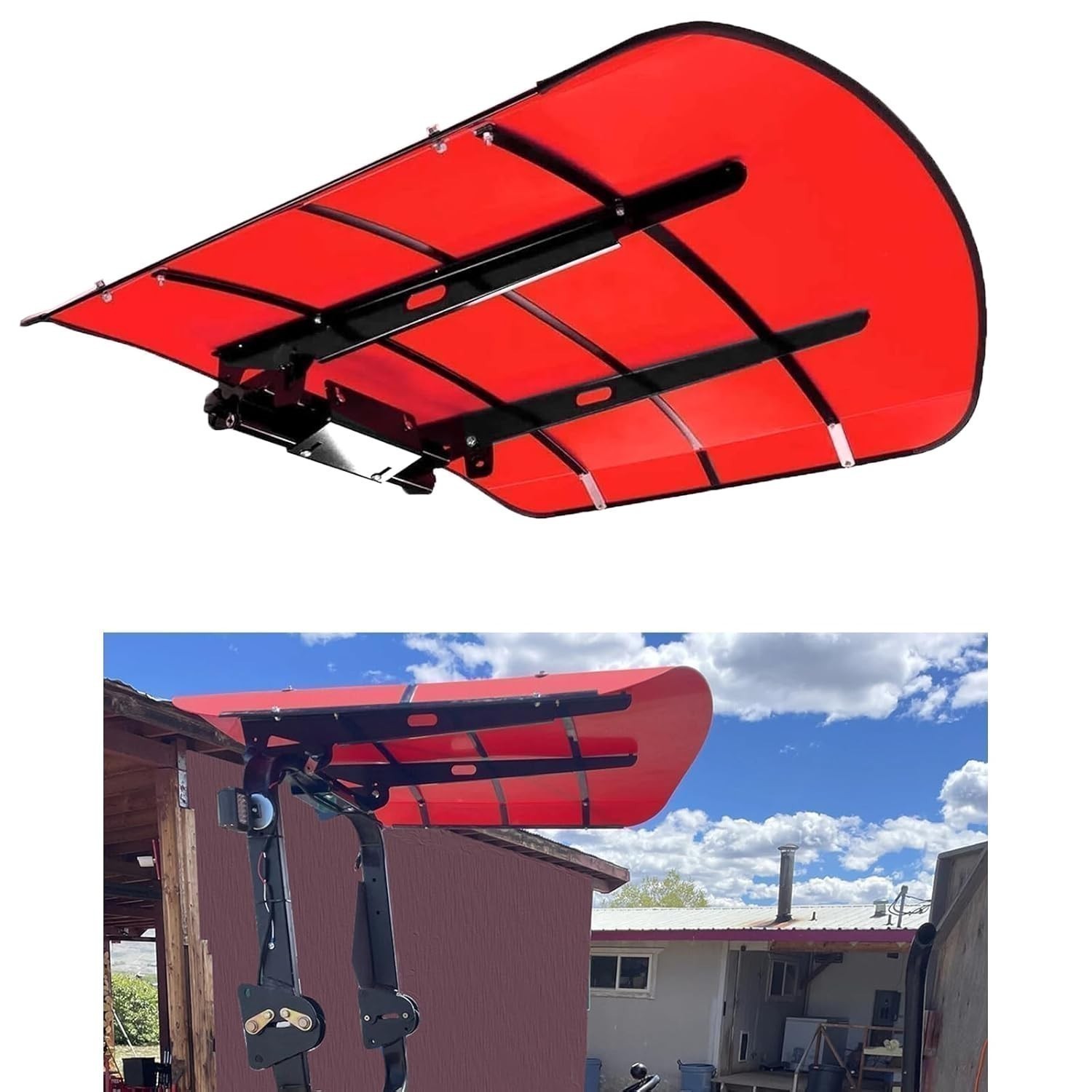 Heavy Duty Red Tractor Canopy 48″ x 52″ For 2″ x 2″ 2″ x 3″ ROPS Sun Shield