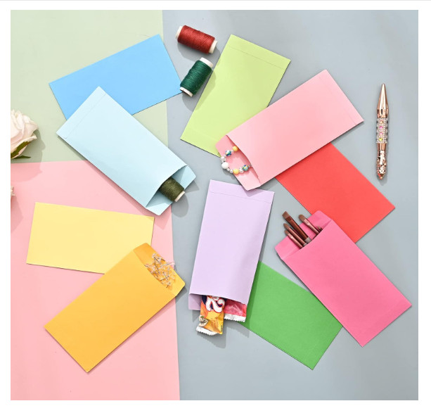 100 Pack Kraft Cash Envelopes for Budgeting, 6.7 x 3.5 Inch Large Pack