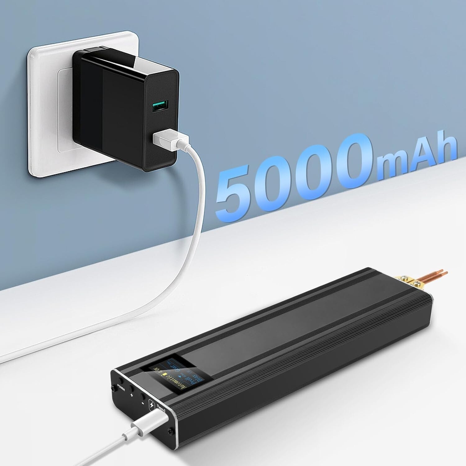 Battery Spot Welder 5000mAh Battery Portable Led Spot Welder for 18650 26650