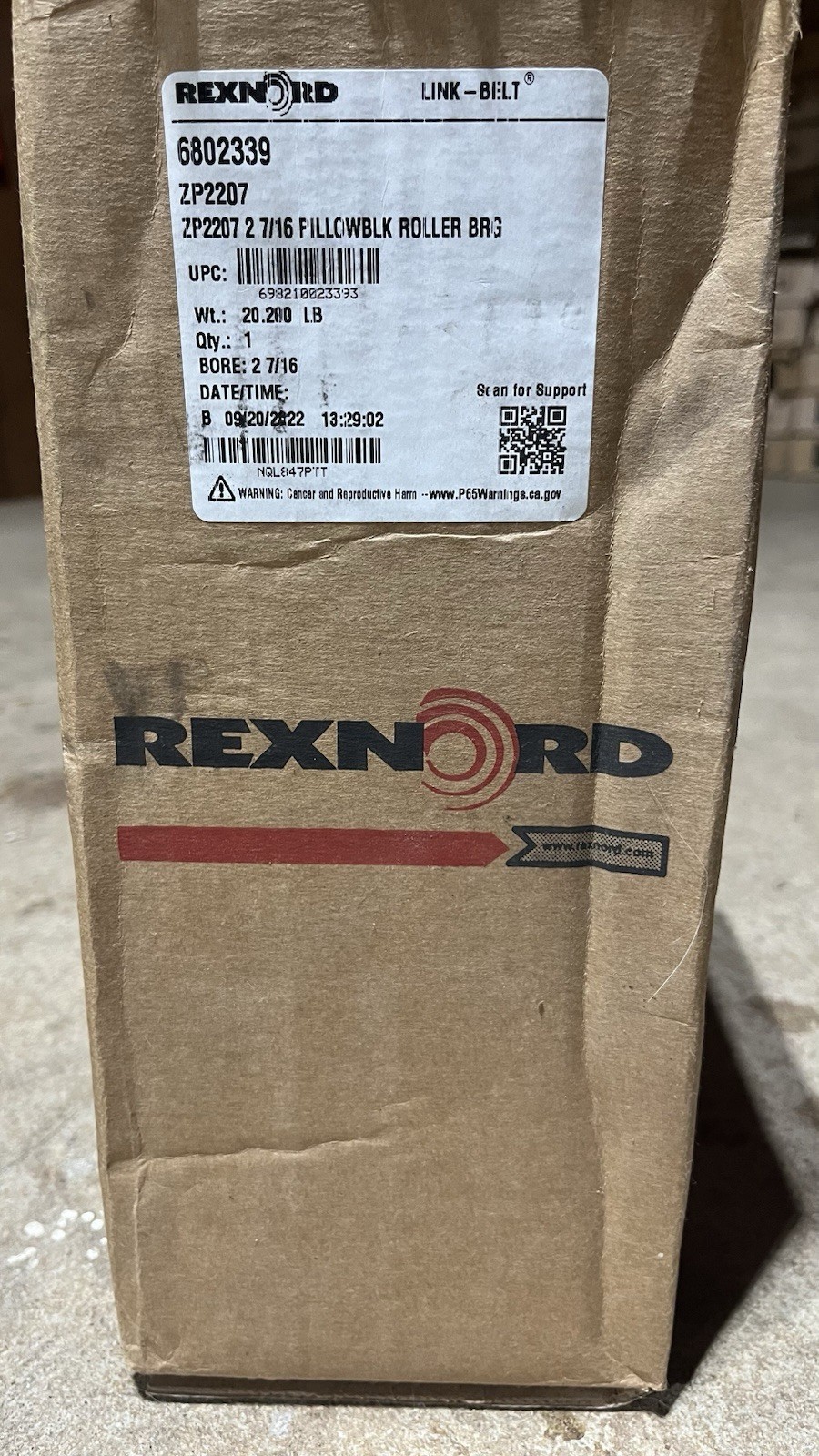 Rexnord ZP2207 2 7/16 Pillowblk Block Bearing