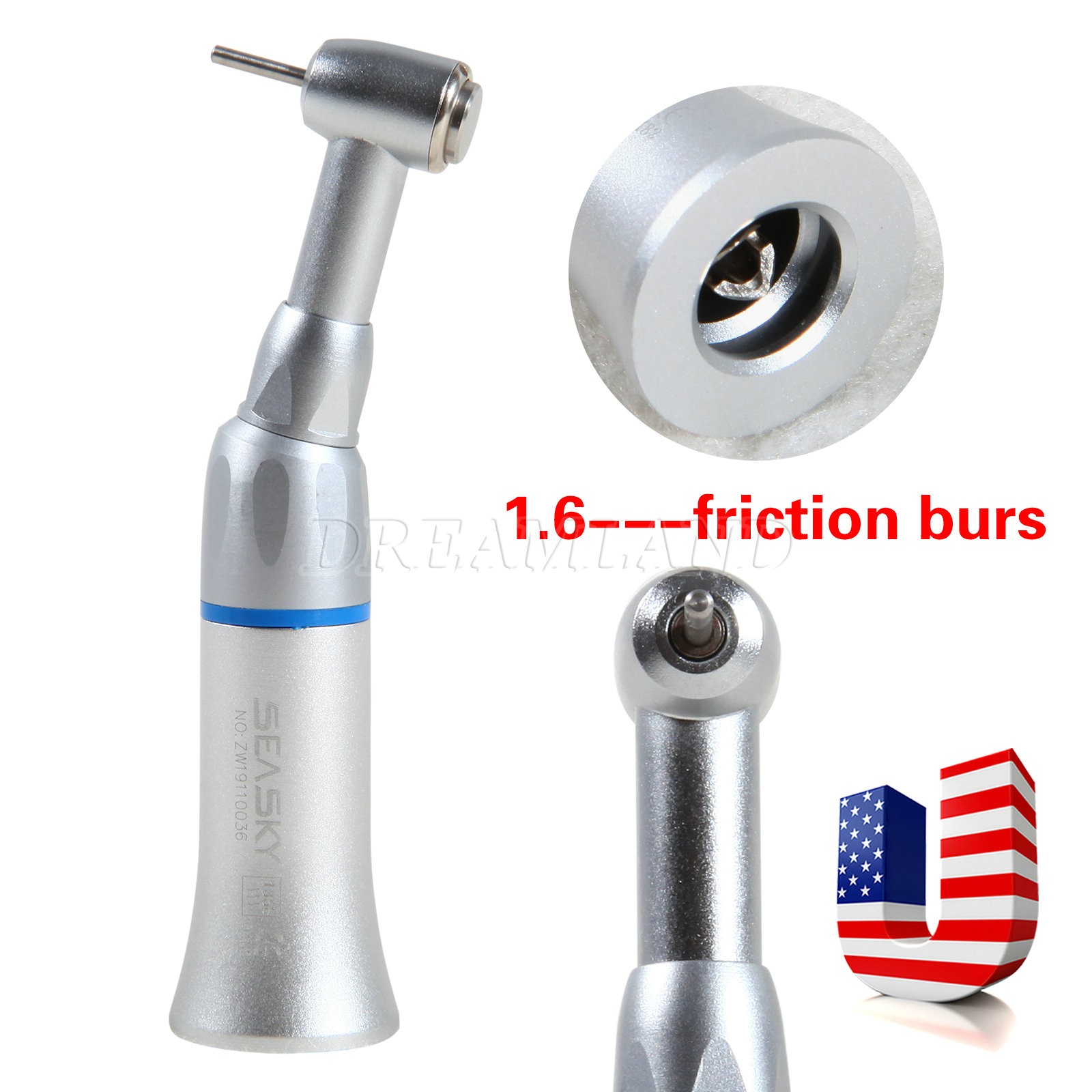 NSK Style Dental Slow Low Speed FG 1.6mm Burs Contra Angle Handpiece Push Button