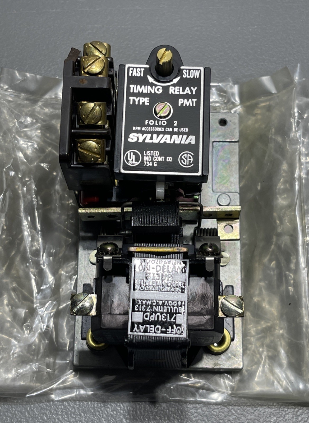 Joslyn Clark 713UP-76 PMT Pneumatic Timing Relay Open Type 10A 600VAC 50430