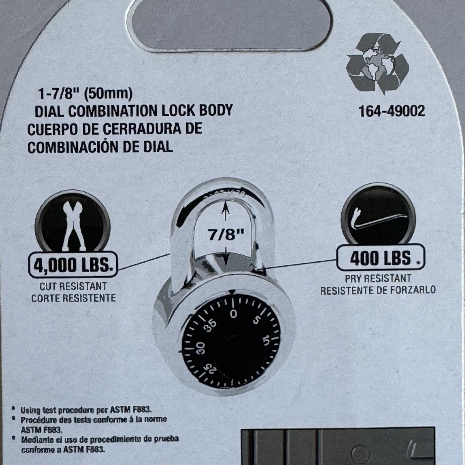 Brinks Dial Combination Padlock Red 50mm 164-49002 NEW Sealed 4,000 Lb Cut Rest.
