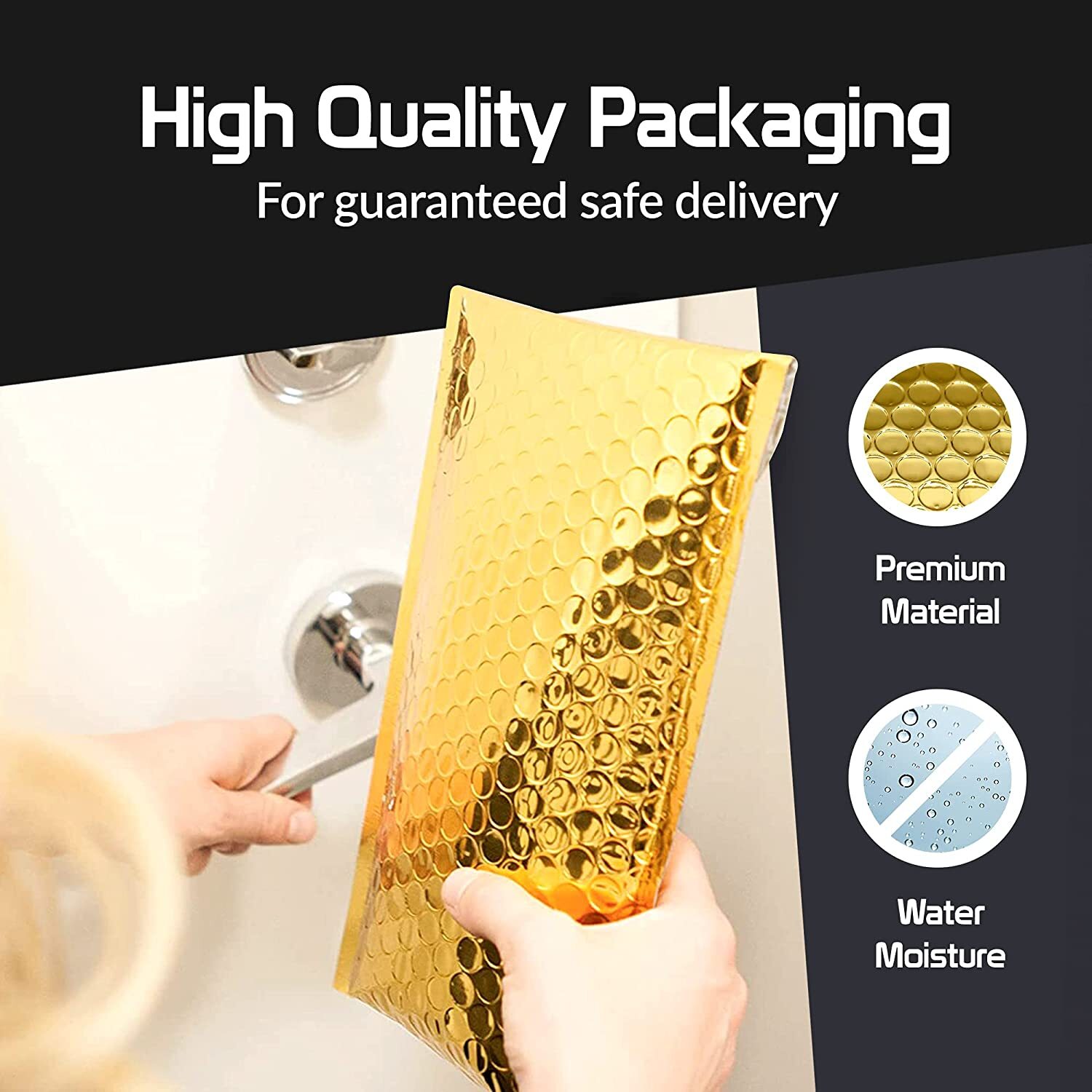 Metallic Poly Bubble Mailer Padded Envelope Shipping Bag Multiple Colors Size