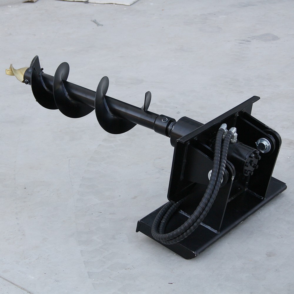 Hydraulic Auger For Mini Skid Steer Loader Attachment Post Hole Drill Free Ship