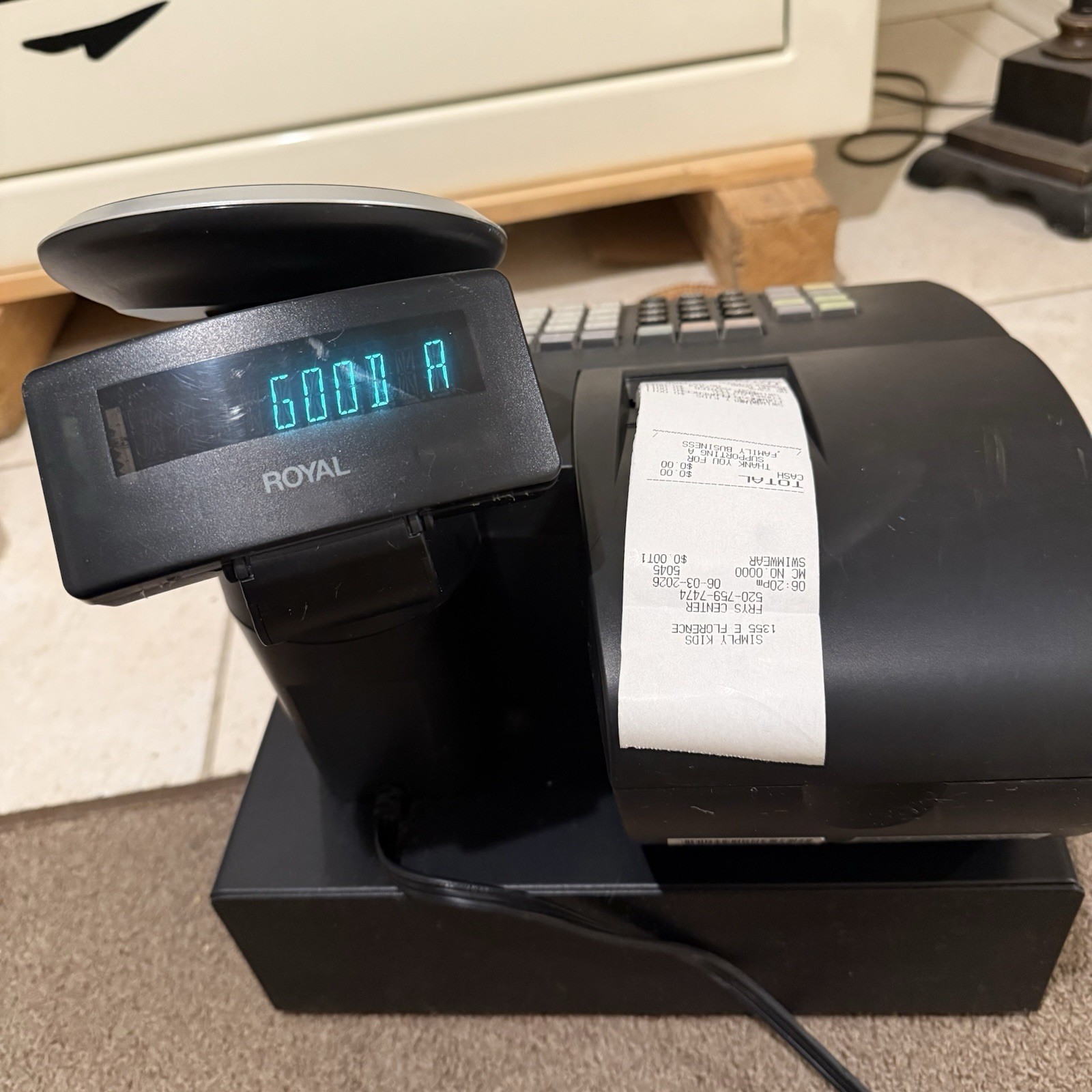 Royal Alpha 1100ML Electronic Cash Register POS System Tested Works Print No Key
