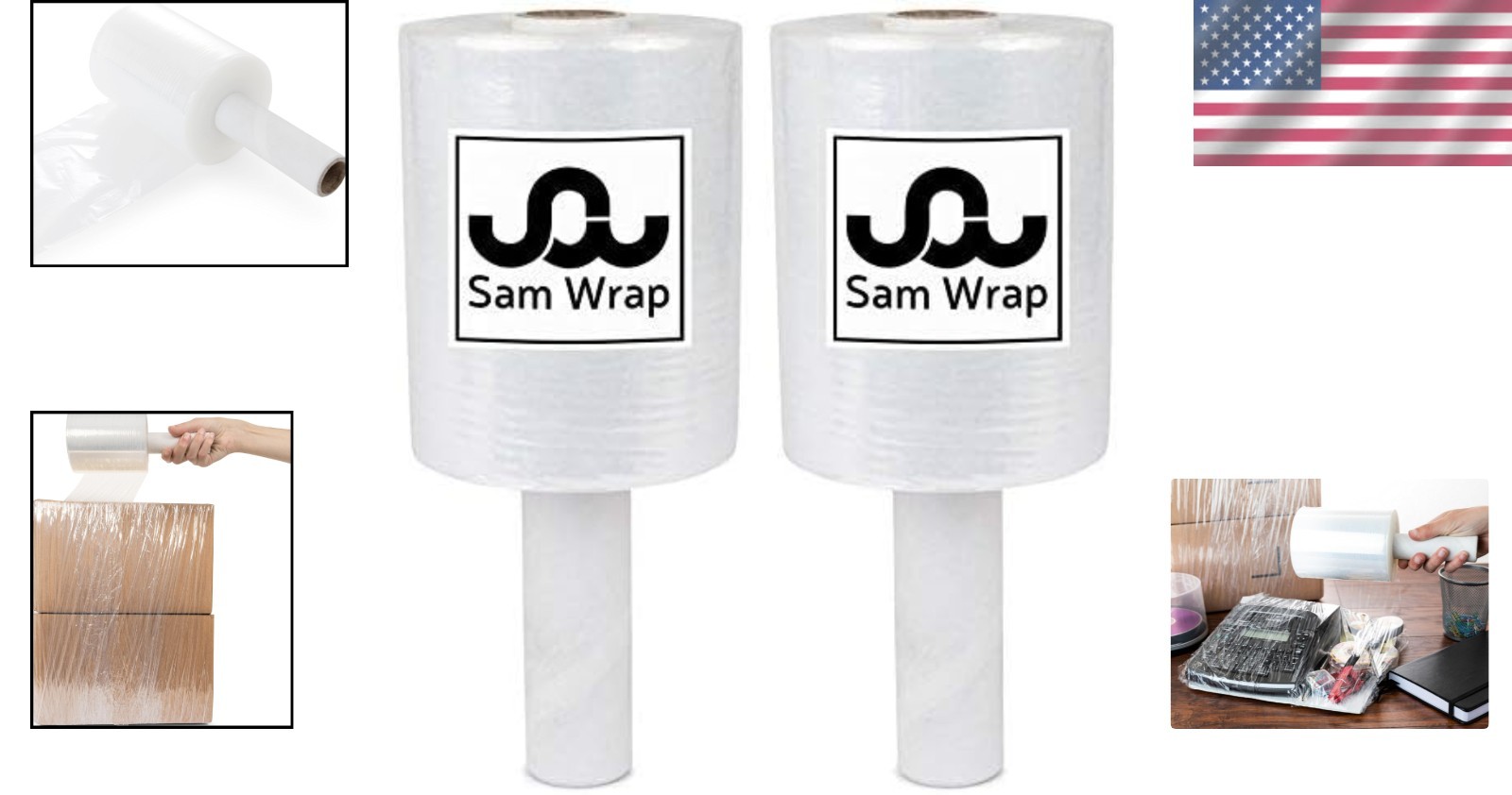Clear Heavy-Duty Stretch Wrap 5″ x 1000′ – Perfect for Packing & Moving (2 Pack)