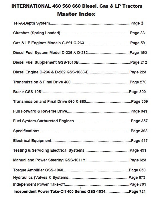 Farmall International 460 560 660 Tractor Service Manual Repair Shop Book Ih