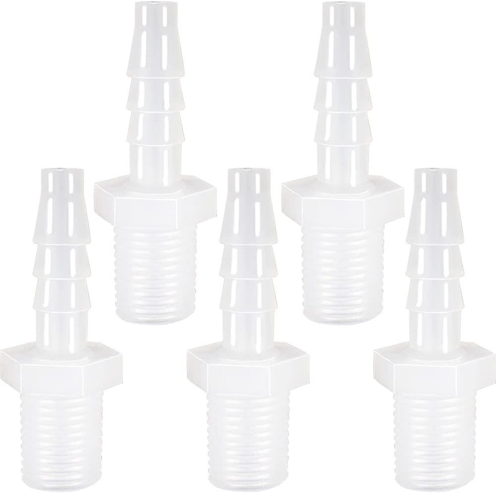 Plastic Hose Barb Fitting, 1/2″ Barb X 3/8 NPT Male Thread Adapter Connector …