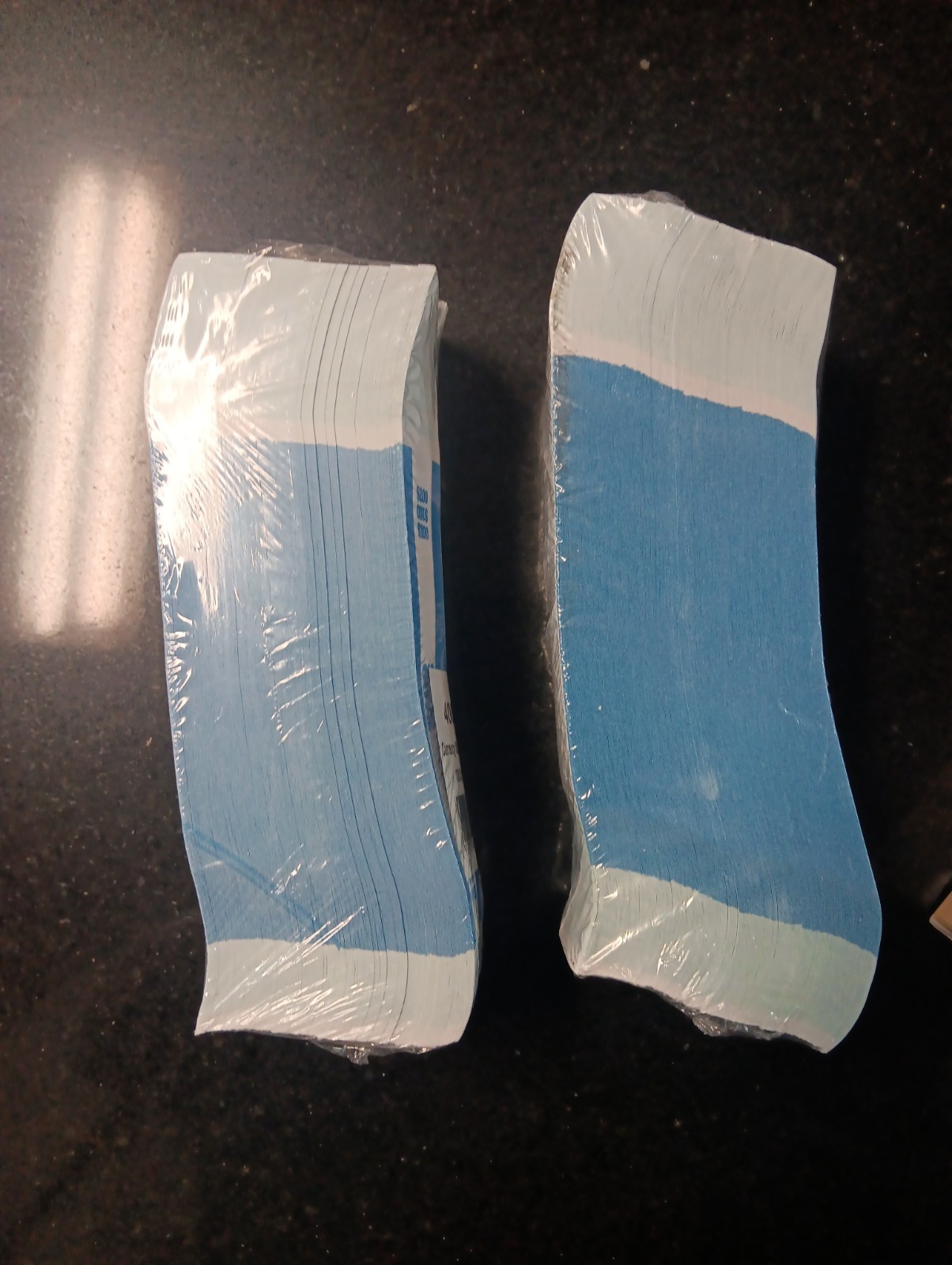 2 X Currency $ Bands Self Sealing $100 Blue Bundle of 1000 Straps US Cash Bills