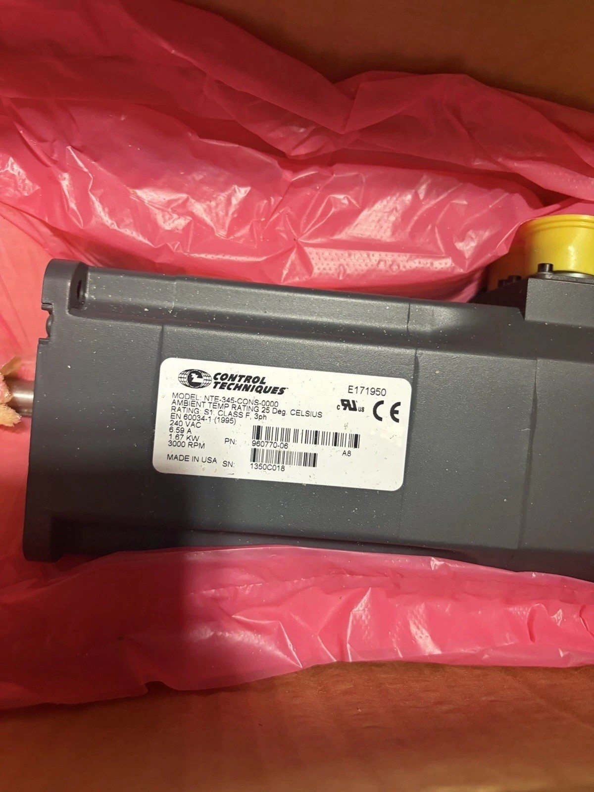 NEW Control Techniques NTE-345-CONS-0000 Motor 1.67kw