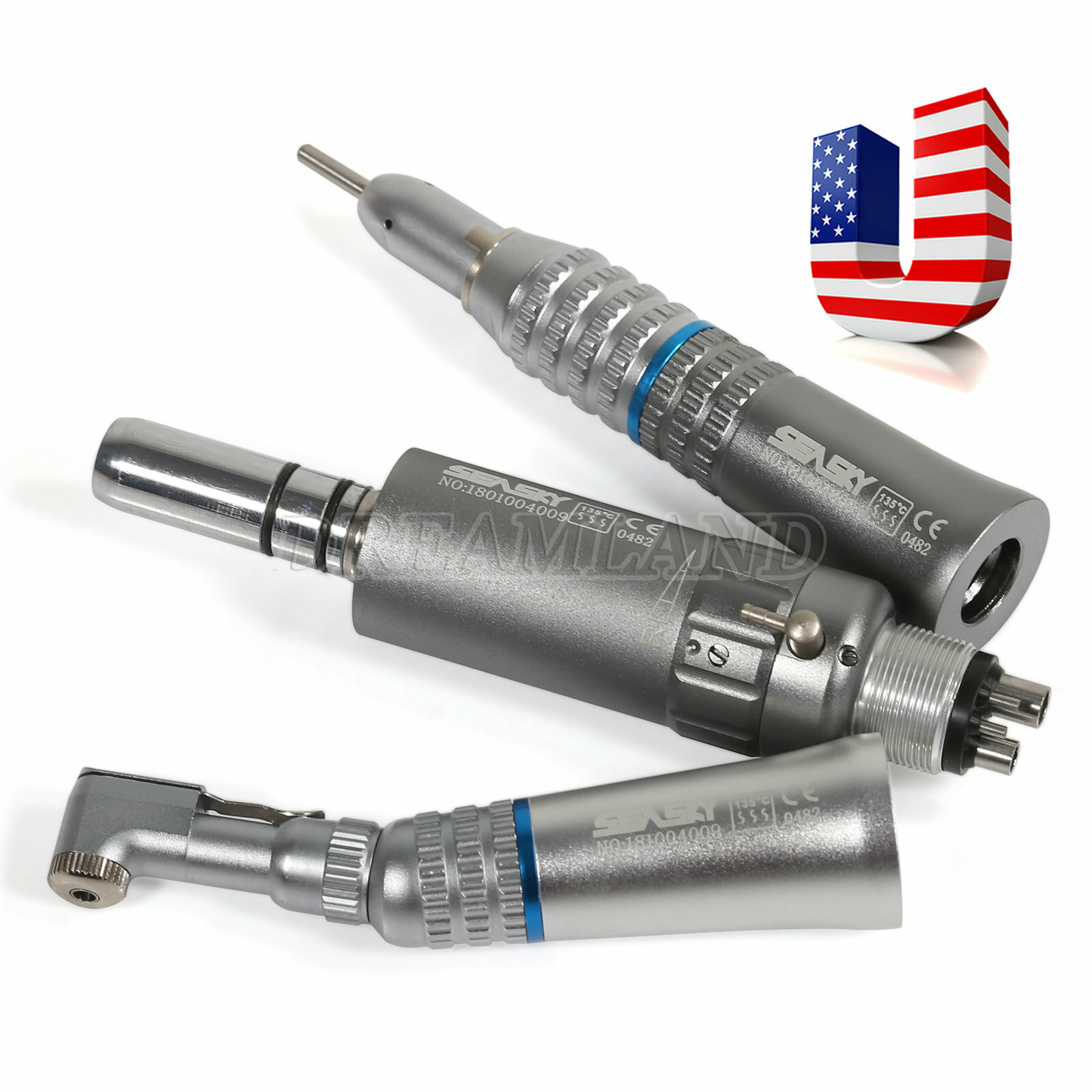 3* Dental Low Speed Air Motor E-Type Contra Angle Straight Handpiece NSK NMP