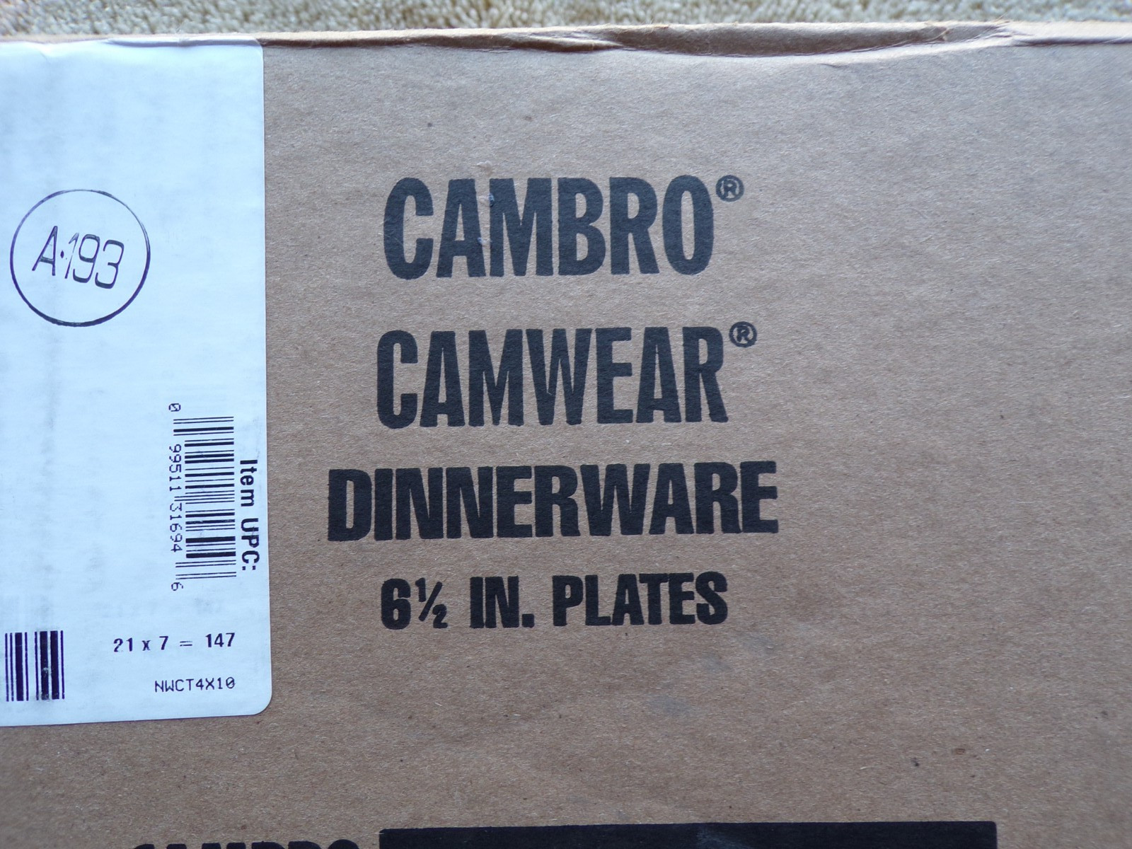 Cambro 65CWNR148 6-1/2 in Camwear® White Narrow Rim Plate @hS