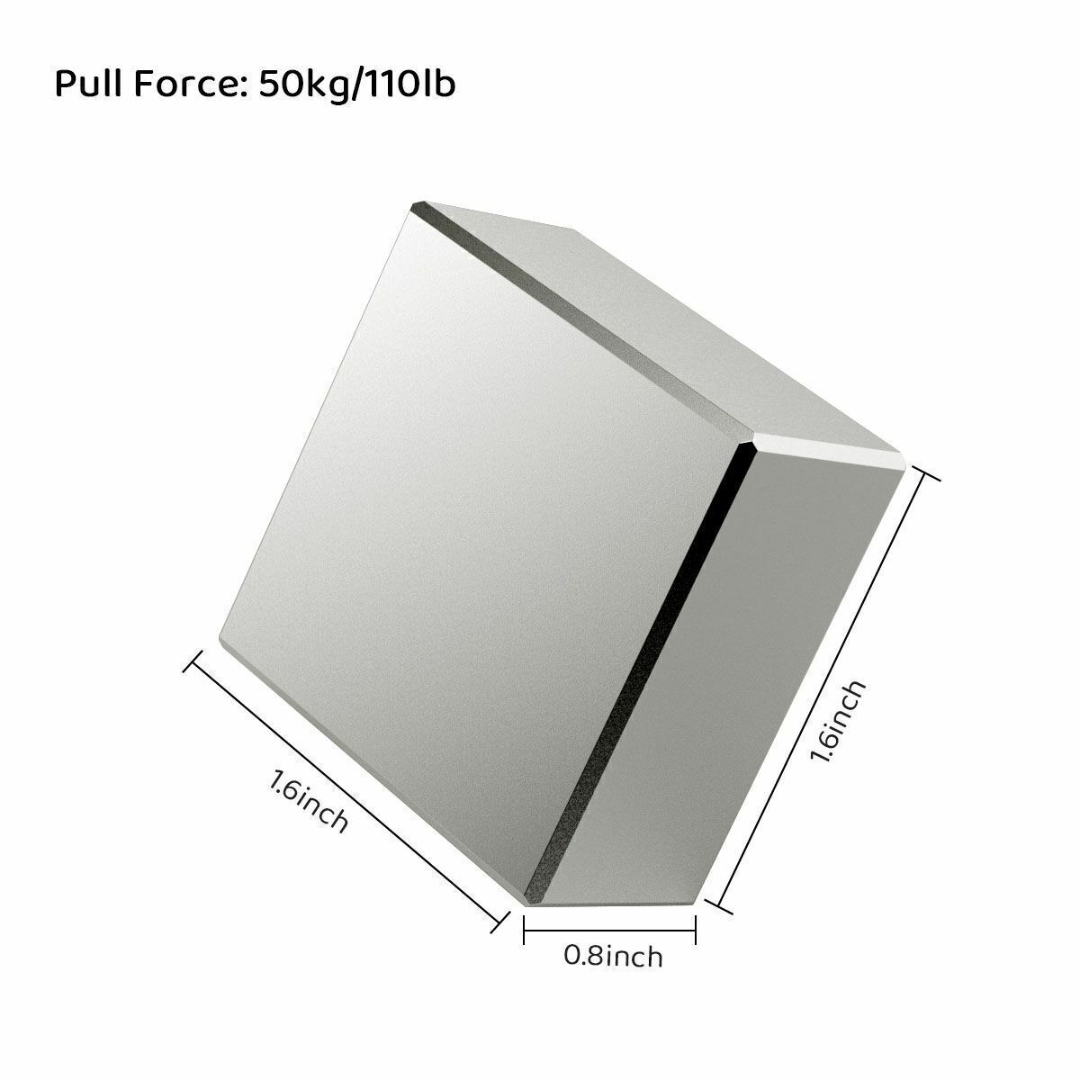 200LBS N52 Magnet Super Strong Neodymium Large Block Rare Earth 1.6″ X1.6″ X0.8″