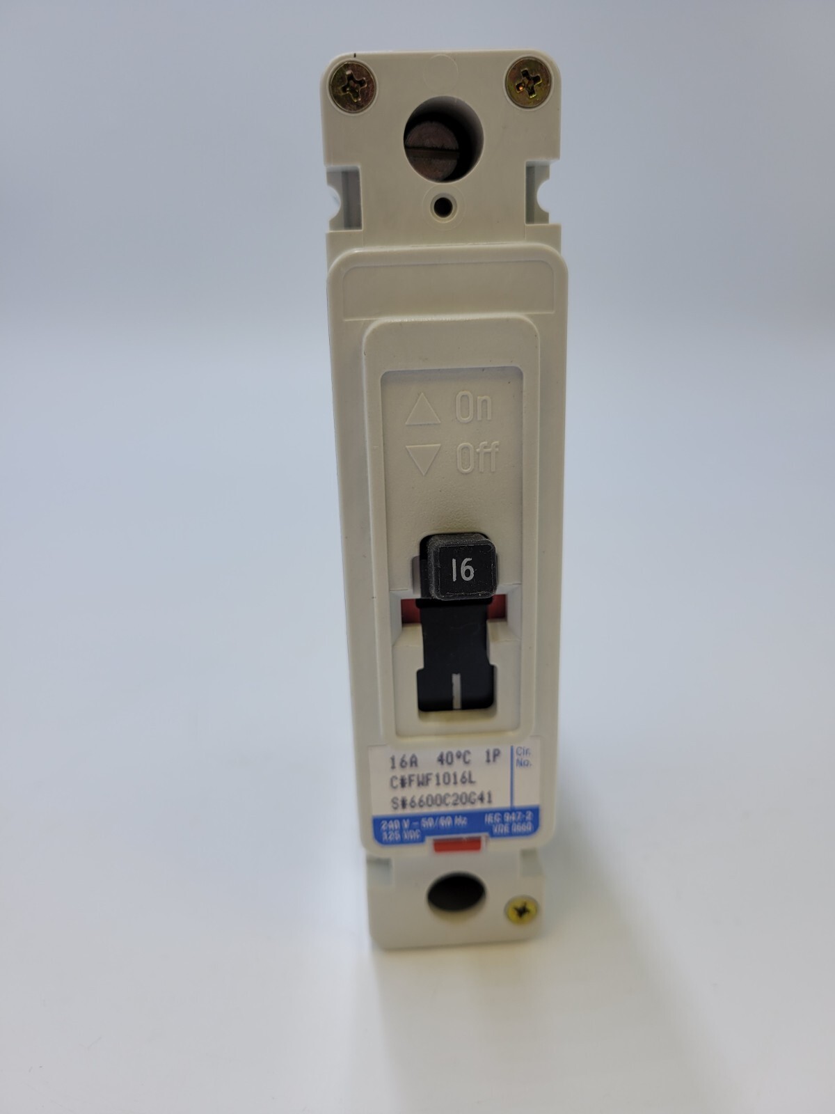 Cutler-Hammer FWF1016L Circuit Breaker 16A 1P 240V 1PH FW40k 16 Amp 1 Pole NOS