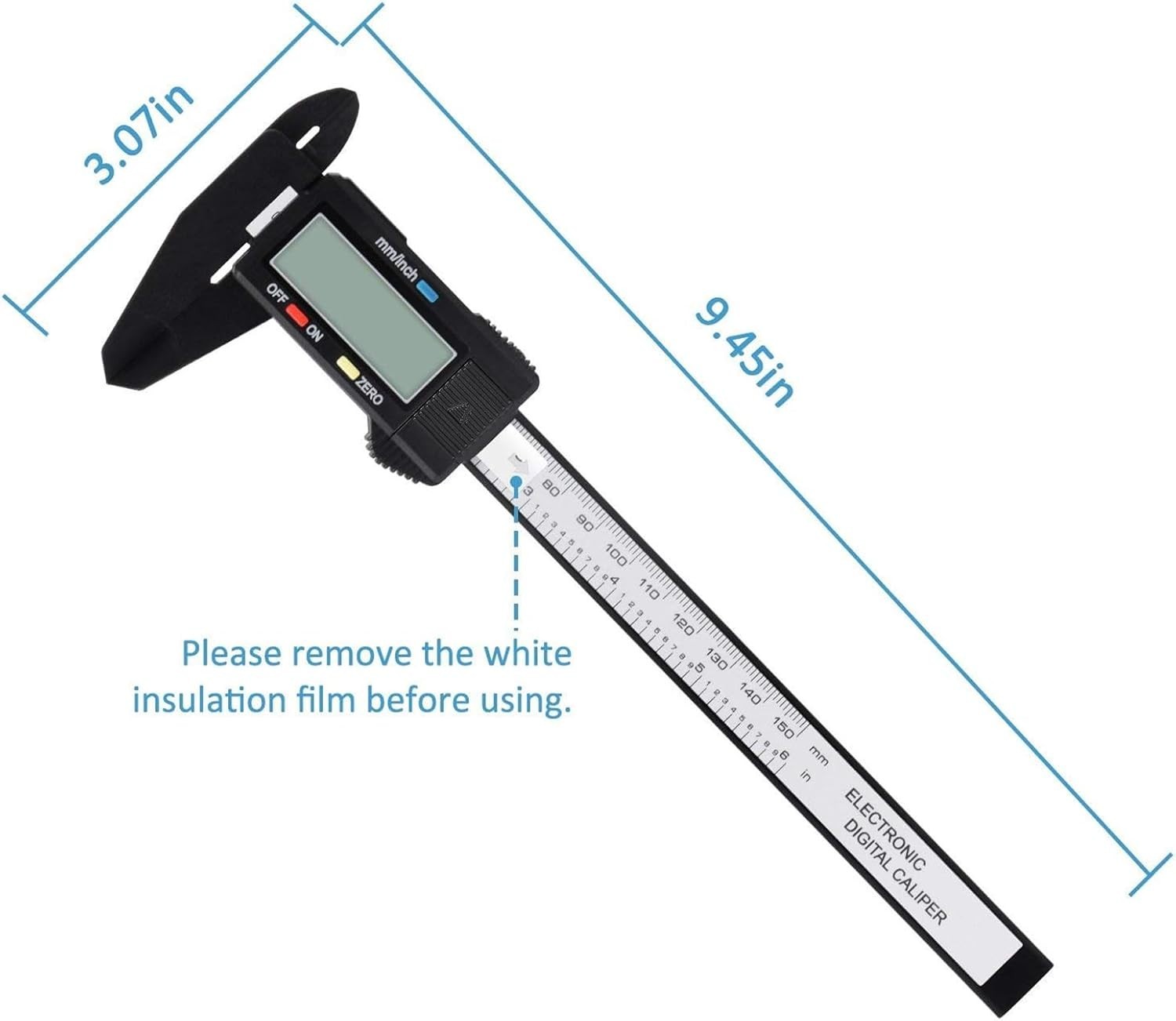 Precision Electronic Micrometer Caliper 0-6” with Inch & Metric Conversion