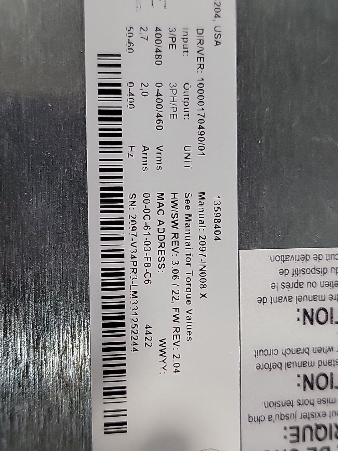 ALLEN BRADLEY 2097-V34PR3-LM / 2097V34PR3LM