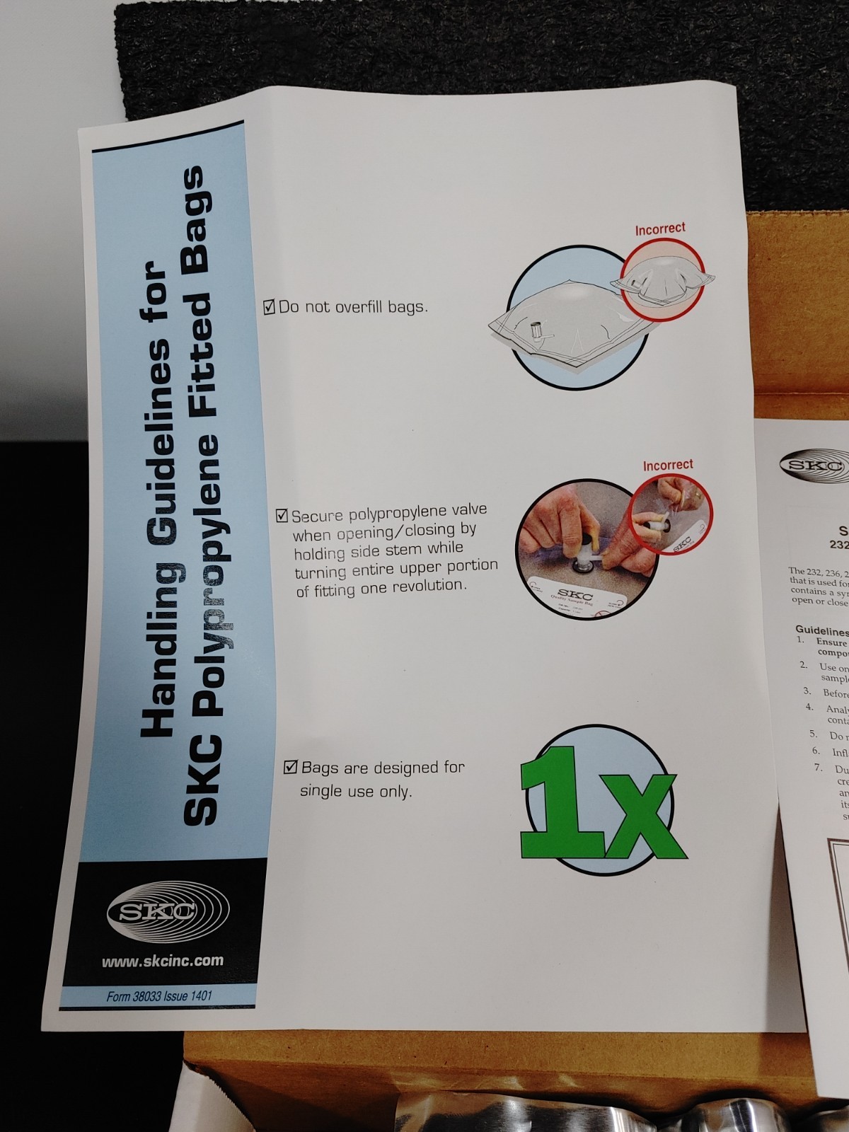 4 Box SKC 252 Series 1 Liter FlexFoil PLUS Sample Bag 252-01