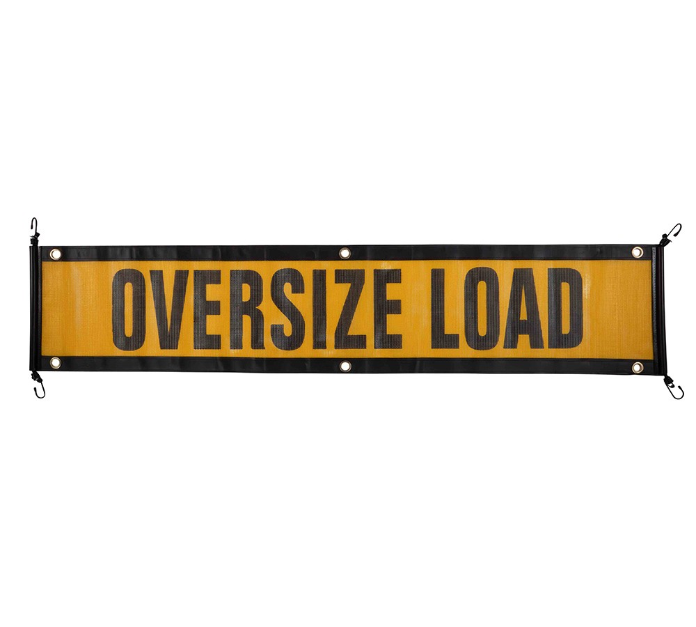 2Pk 12″x60″ Oversize Load Sign Banner for Trucks w/ Bungee Cord