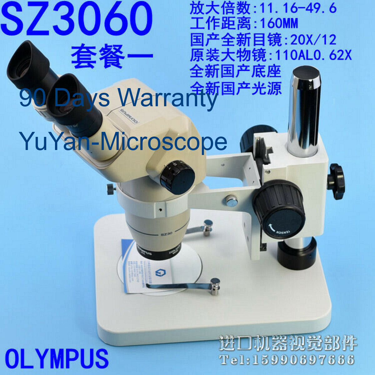OLYMPUS SZ3060 Microscope+20x/10 eyepieces +110AL0.62X+STAND+Light #free ship
