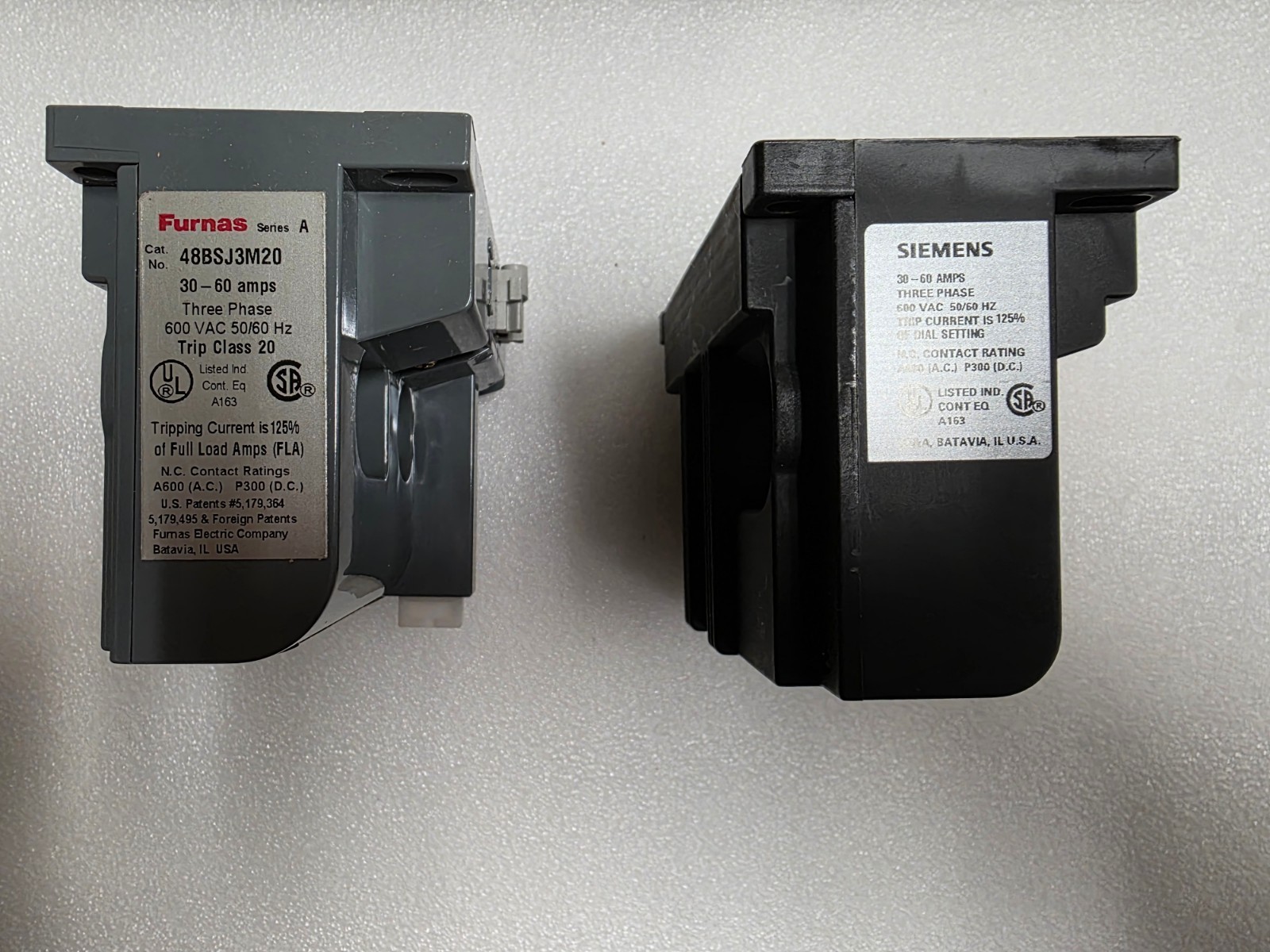 SIEMENS/FURNAS OVERLOAD # 48BSJ3M20 / 30-60AMP
