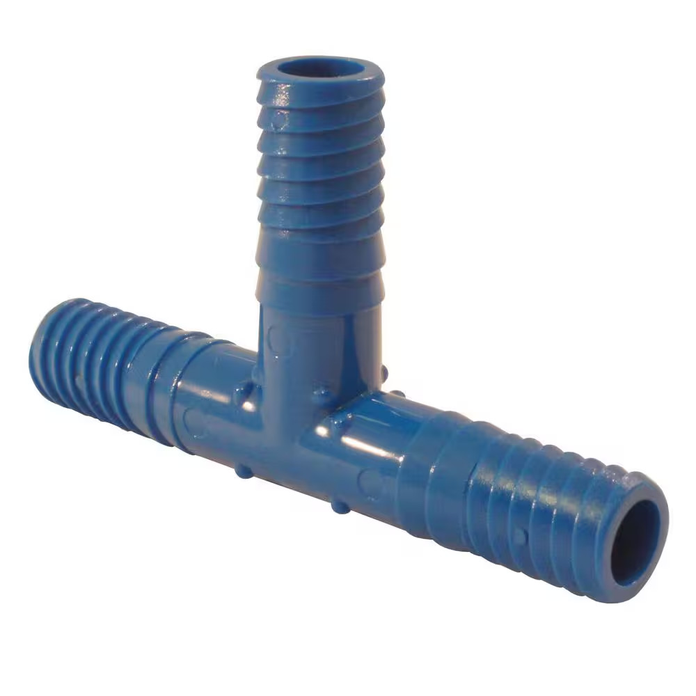 1/2″ Barb Insert Blue Twister Polypropylene Tee Fitting – Durable and Versatile