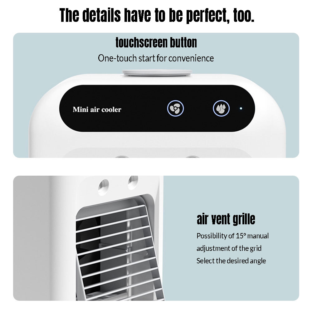 3-In-1 Air Cooling Fan Air Conditioner Cooler Evaporative Water Humidifier